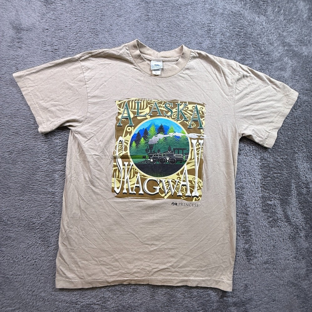 Vintage Princess Cruise Shirt Alaska Skagway Unisex L Crew Neck Vacation Tee